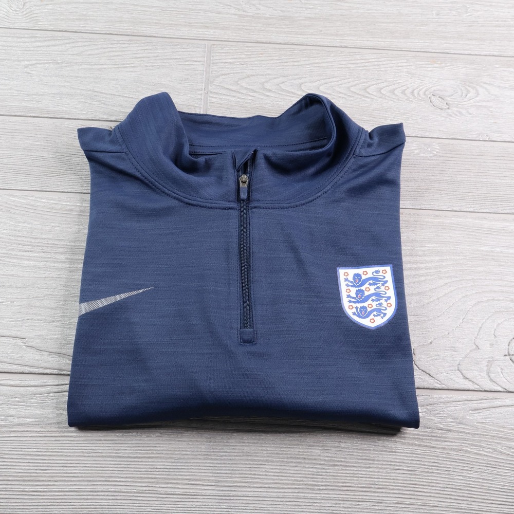 Nike England National Team Navy Intensity Performance Quarter-Zip Top Mens Large